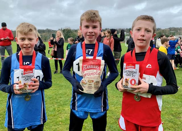 Leighton Doherty (Hollybush PS), Sean Davitt (Hollybush PS) and Niall Callan (Broadbridge PS).