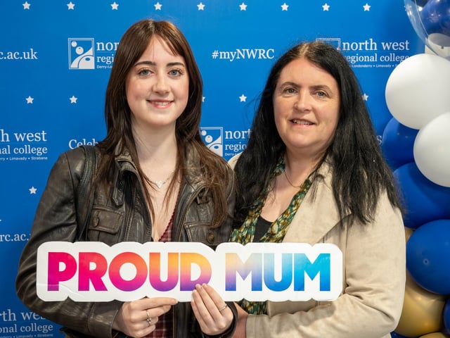 Bridin Nig Raine and Claire NiChnaimhsi at the Best in Further Education awards held at North West Regional College in Strand Road.