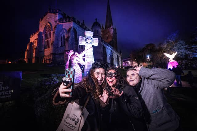The Derry Halloween festivities got off to a spectacular start on Monday night with the city centre and surrounding areas thronged with locals and visitors soaking up the unique atmosphere.