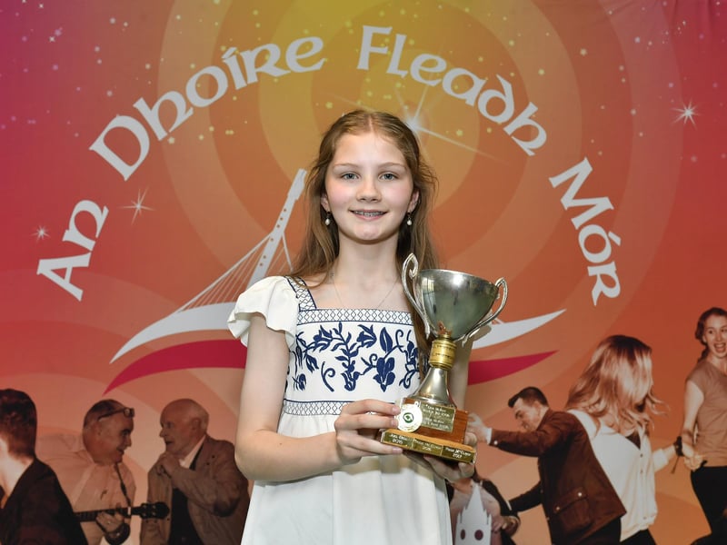 Aoibhín Close was awarded first place for Fiddle Age 12 – 15 years at the Fleadh Mhór Dhoíre. Photo: George Sweeney