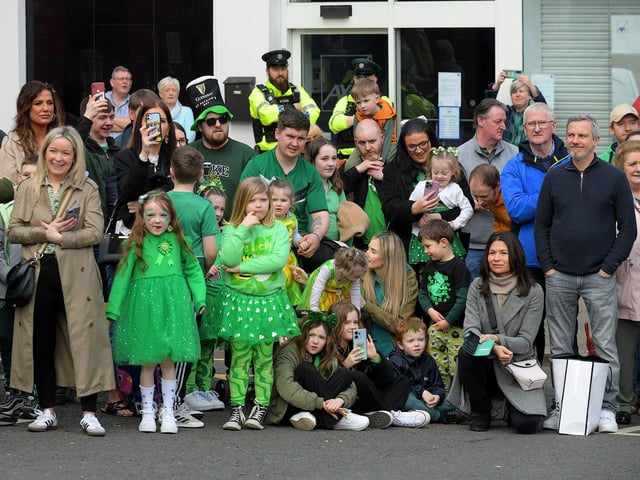 Watching the St Patrick’s Day parade. Photo: George Sweeney.