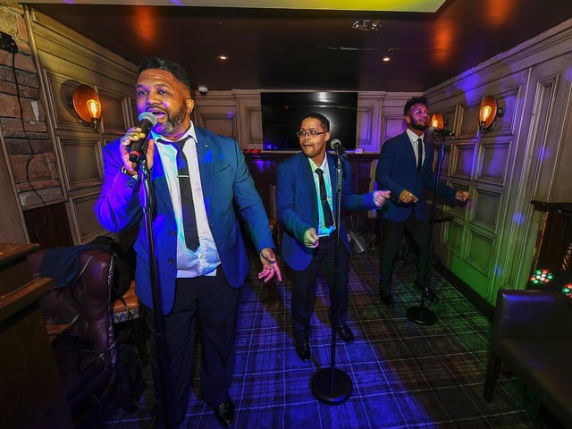 The SoulTown Grove band performing in the Dungloe Bar on Friday evening. Photo: George Sweeney