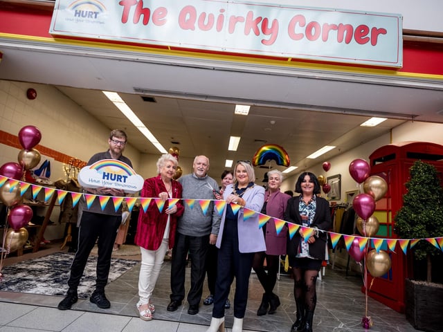 Mayor of Derry City and Strabane District, Councillor Sandra Duffy, opening The Quirky Corner in Quayside, which will help generate valuable funds for HURT services