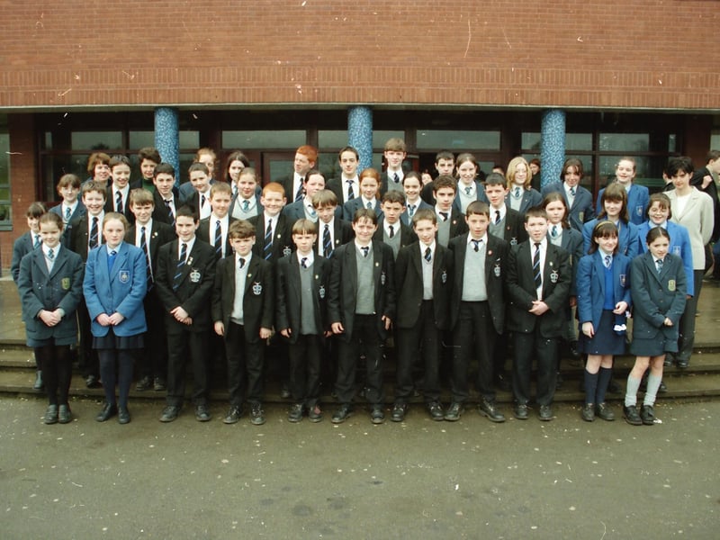 Pupils from St. Columb's College, St. Mary's College and Thornhill College ahead of a joint school trip to Germany.