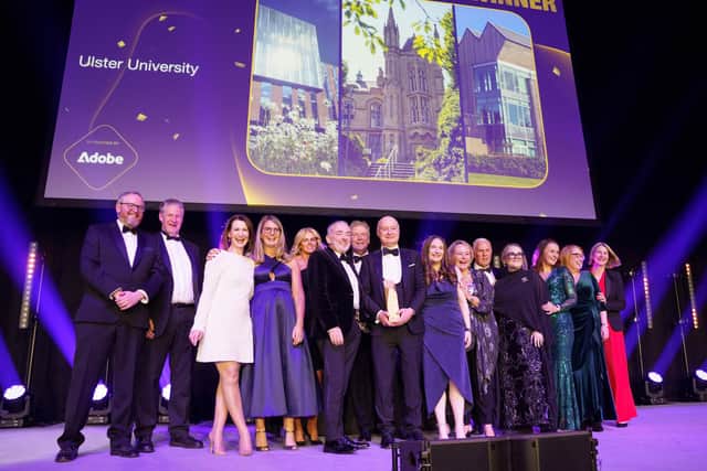 The Ulster University team on winning University of the Year 2024.
