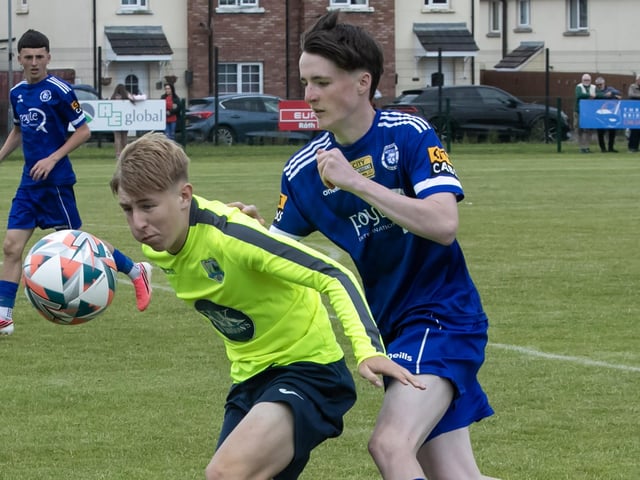 Foyle Cup action from the u-16 Trojans v. Wickow Youth League game at Oakland Park, Derry on Tuesday evening. (Photos: Jim McCafferty Photography)