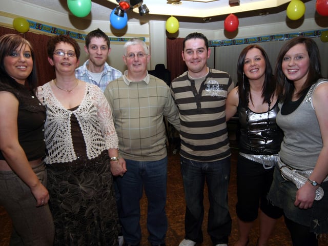 Michael pictured with his wife Patricia, daughters Patrice, Lisa, Aine and sons michael and Eoin 0025/JML : Parties and celebrations January 2006: Michael Rankin.