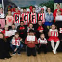 DCFC pre-Cup final visit to Longtower PS Patrick McClean and Tyler Smith.  (Photo - Tom Heaney, nwpresspics)