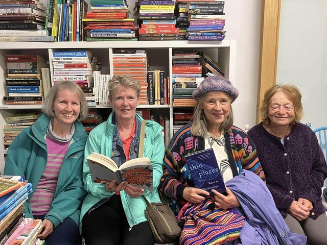 Pictured at Little Acorns Bookstore are Una McGinley, Christine Carlin, Jean Parker and Therese Morgan.