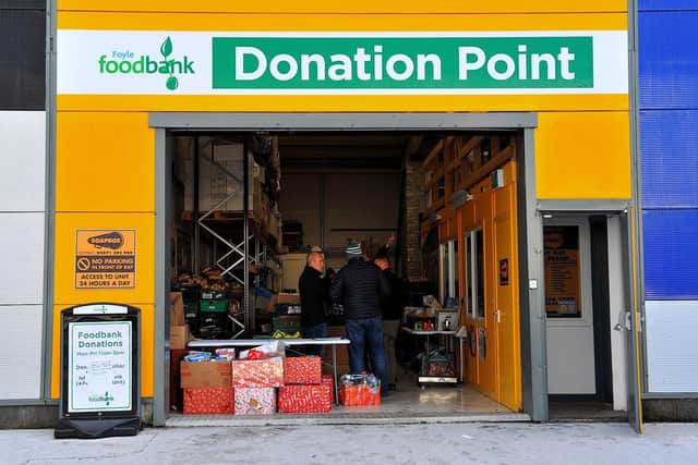 The Foyle Foodbank’s donation point in Springtown Industrial Estate. Photo: George Sweeney. DER2250GS – 31