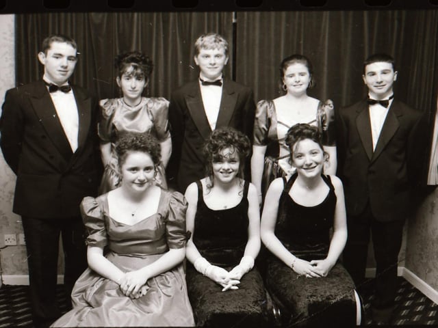 Pictured are students and guests at the Thornhill College and Carndonagh Community School formals in 1996.