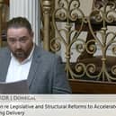 Charles Ward speaking in the Dáil on Wednesday last.