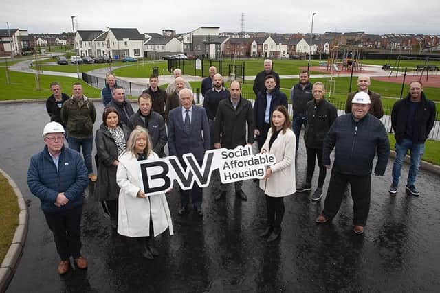 Representatives from Apex Housing Association and BW Social Affordable Housing pictured at Beraghvale in Derry, which was recently completed.