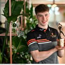 PwC GAA/GPA Player of the Month for March in football, Eoin McEvoy with his award at PwC offices in Dublin. (Photo by Ramsey Cardy/Sportsfile)
