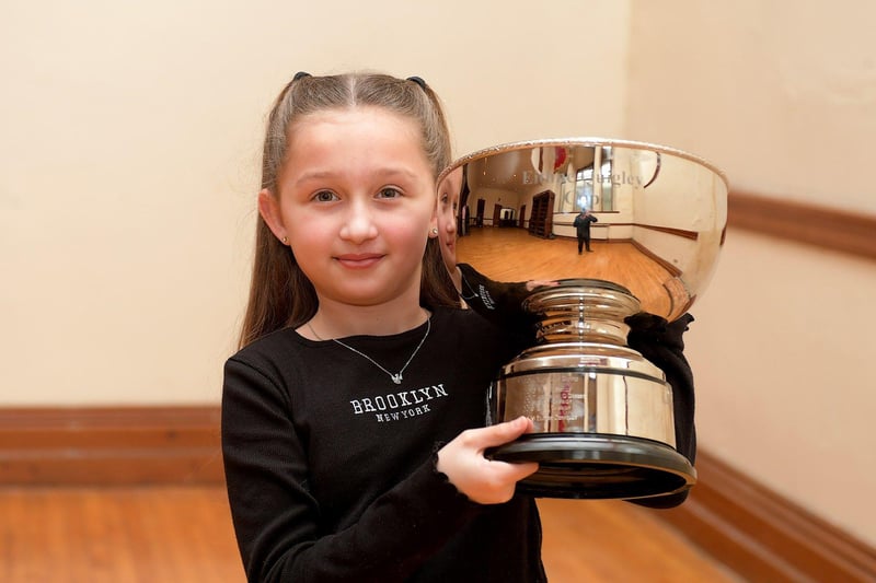 Elowen Connolly won the Eithne Quigley Cup and bursary 8 – 10 year old Piano and was placed first 8 – 10 years Own Choice Piano at the Feis Dhoire Cholmcille on Tuesday at St Columb’s Hall. Photo: George Sweeney.