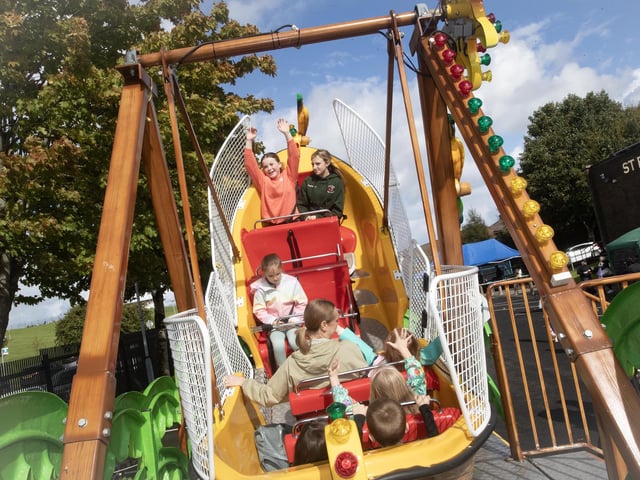 Children enjoying one of the many festivities on offer at Saturday's GSAP End of Summer Festival at St. Brigid's College, Derry. (Photos: Jim McCafferty Photography)