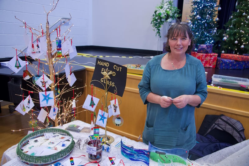 Margaret Doran of Infused Glass at the St. Mary's College Christmas Fair.
