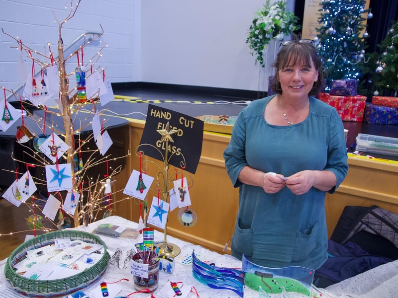 Margaret Doran of Infused Glass at the St. Mary's College Christmas Fair.