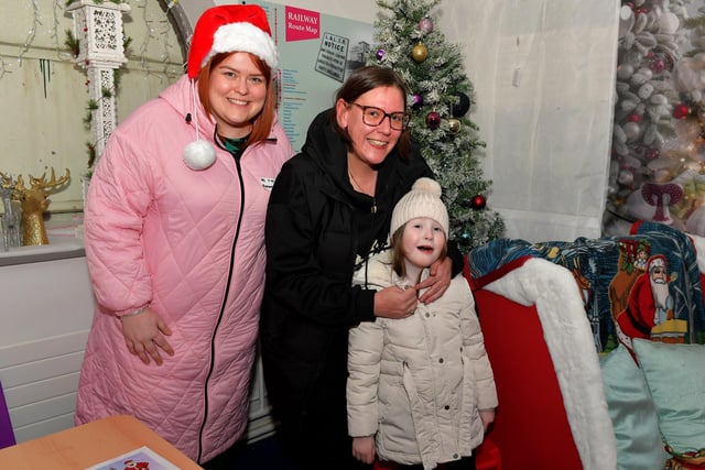 Amanda, Karen and Eimile visited the Christmas Wonderland at Destined, organised by the Western Trust Children’s Disability Team and the Destined Team. Photo: George Sweeney