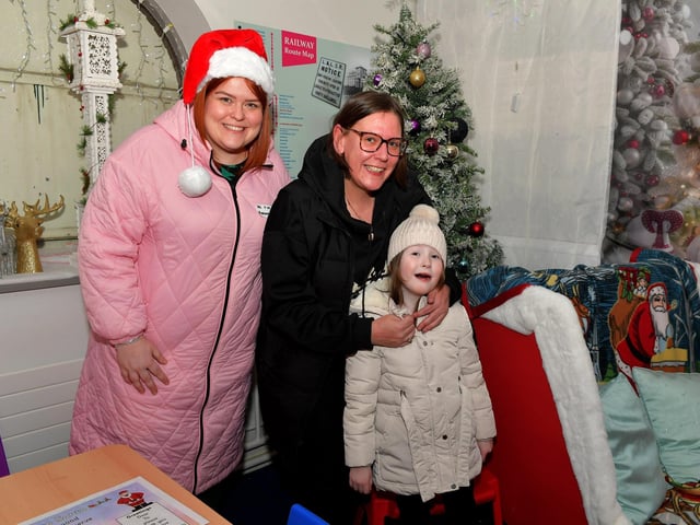 Amanda, Karen and Eimile visited the Christmas Wonderland at Destined, organised by the Western Trust Children’s Disability Team and the Destined Team. Photo: George Sweeney