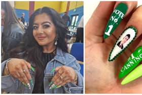 Vanessa Canning shows off her nails in support of her father, Councillor Paul Canning.