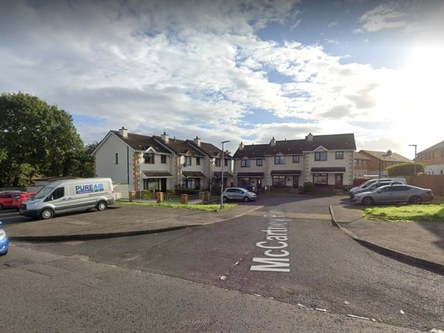 Macartney Park (Páirc Mhic Chartaine). Named after John McCartney JP (1835-1912), whose family owned Pennyburn Mill 1865-1915 (Bryson).