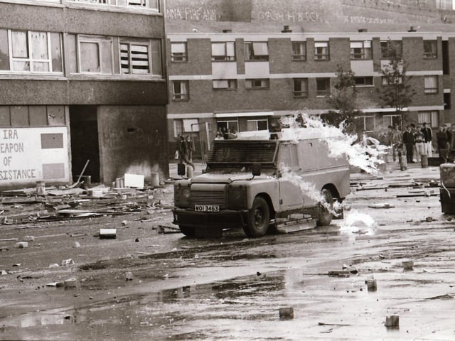 Scenes from the Bogside during rioting on August 12.