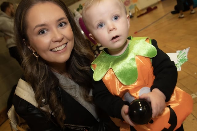 One year old Rudy Coffey pictured with his mum at Monday's Fun Day.