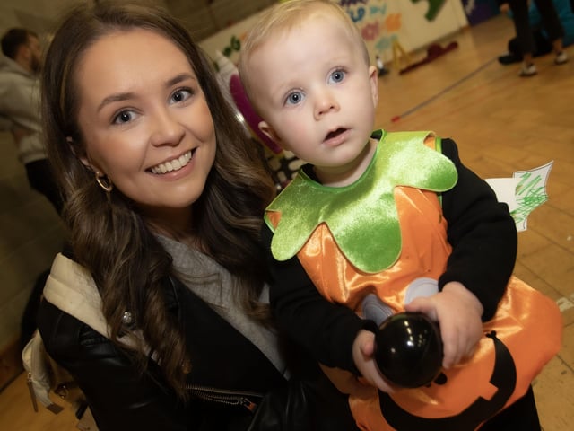 One year old Rudy Coffey pictured with his mum at Monday's Fun Day.
