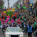 The Derry St Patrick’s Day parade makes its way towards the city centre. Photo: George Sweeney.