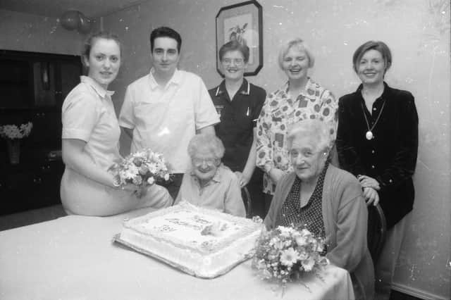 Staff and residents of Culmore Manor enjoying Mother's Day.