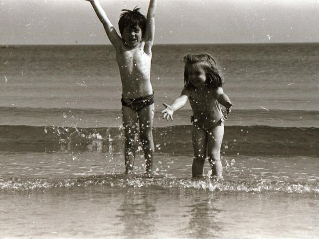 A day at the seaside in Stroove in August 1995.