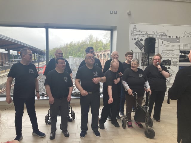 Entertainment at the station.