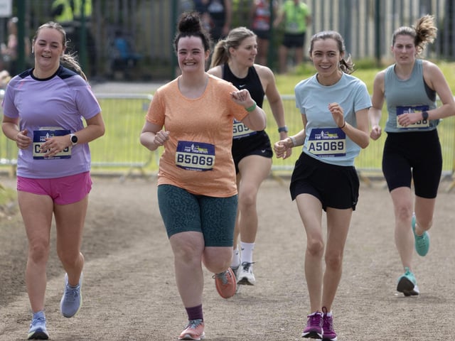 Stop the Clock! Competitors come in to finish Sunday's Half Marathon. (Photo: North West Newspix)