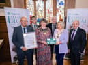 Kelvin Shields, Streetscape, Derry City & Strabane District Council; Cllr Martin Kearney, President, NILGA; Cllr Frances Burton, Vice President, NILGA; William Ferguson, Streetscape, Derry City & Strabane District Council; Cllr Sandra Duffy, Mayor of Derry City & Strabane District Council; and Dr Michael Wardlow, Chairman, Translink.
