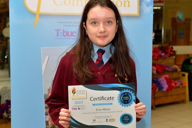 St Eithne’s Primary School P7 pupil Erin Moore was Highly Commended in the KS2 My Dream category in the inaugural Foyle Schools Poetry Competition. Photo: George Sweeney.  DER2313GS – 47