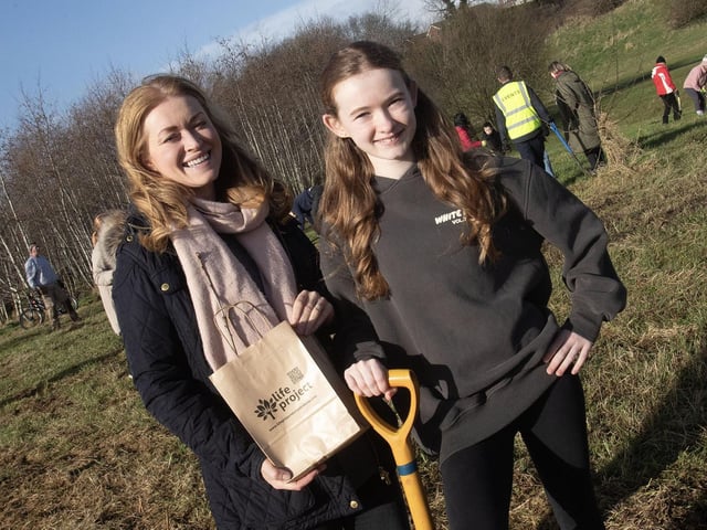 DCSDC's Press Officer Joanne McCarroll and daughter Norah pictured at Saturday's Tree Planting.