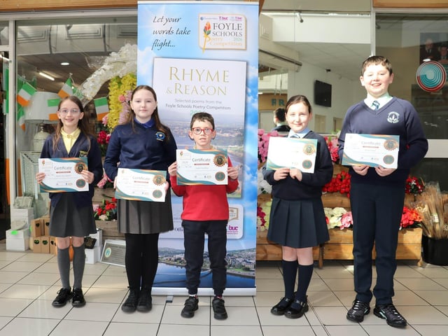 KS2: Joint Third Place: Ellen Devine P5, Hollybush PS; Abraaz Waqif P7, Long Tower PS; Isaac Ferrario P6, Oliver Plunkett PS; Layton Kivelehan P5C, Steelstown PS; Lily-Rose O’Donnell P6, St Therese’s PS; Amelia-Rose Olphert P6A, Ebrington PS.
