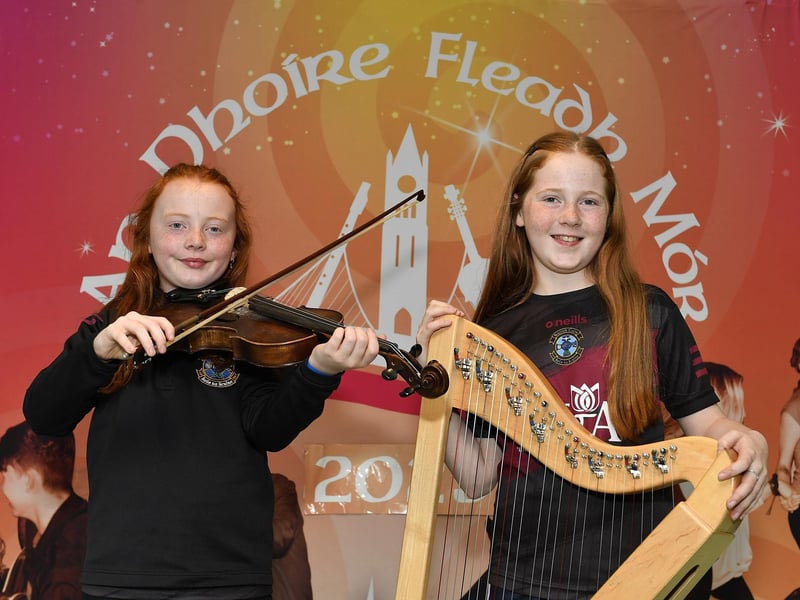 Aideen and Ava Bradley achieved First place in U12 Duet at Fleadh Mhór Dhoíre. Photo: George Sweeney