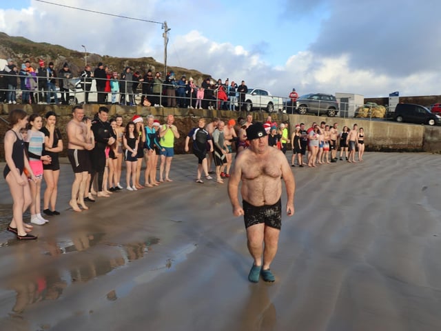Malin Head Community Christmas Day Swim at Portmor Beach.