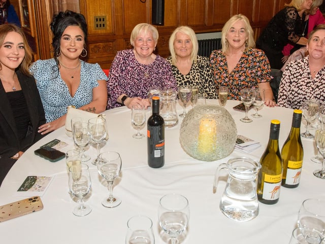 The Mayor Councillor Sandra Duffy hosted an evening to mark International Womens Day in the Guildhall which included a performance by Colmcille Ladies Choir, an address by Mary Keogh and a comical speech by Charmaine O’Donnell compered by Jeananne Craig. Picture Martin McKeown. 08.03.2