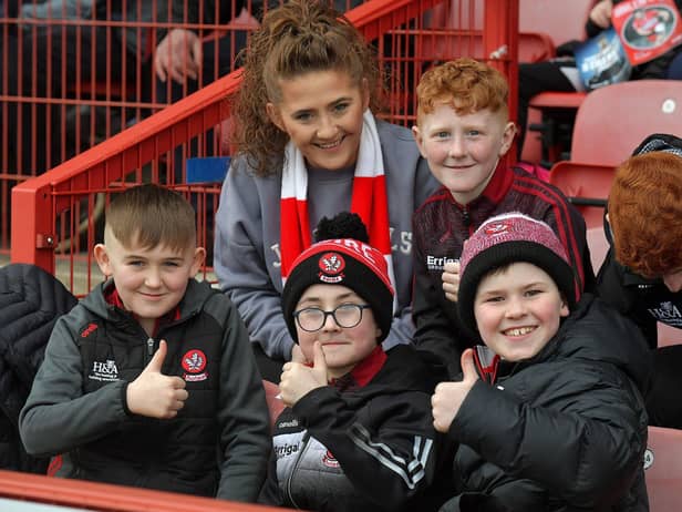 Young fans at the Derry v Dublin game in Celtic Park. Photo: George Sweeney. DER2309GS – 74