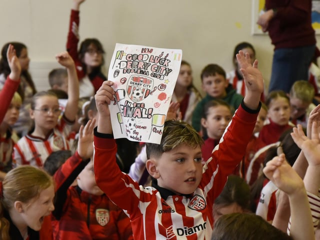 Question Time for Derry City Footballer Kevin dos Santos in Rosemount Primary School