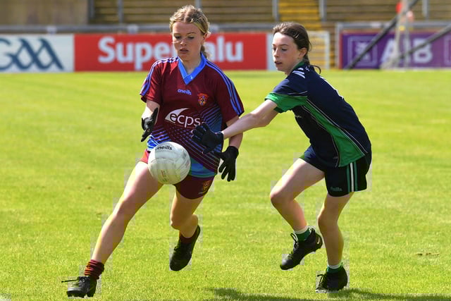 St. John’s playing St. Patrick’s in the Tower Cup Girls Finals. Photo: George Sweeney. DER2321GS – 152