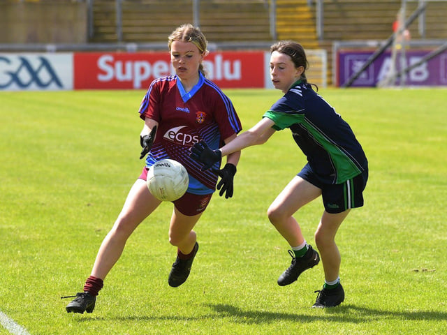 St. John’s playing St. Patrick’s in the Tower Cup Girls Finals. Photo: George Sweeney. DER2321GS – 152