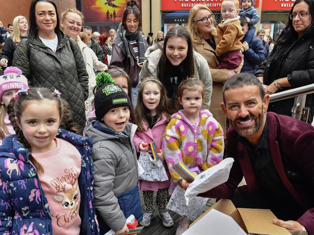Mickey Doherty pictured with fans at Richmond Shopping Centre on Sunday afternoon. Photo: George Sweeney