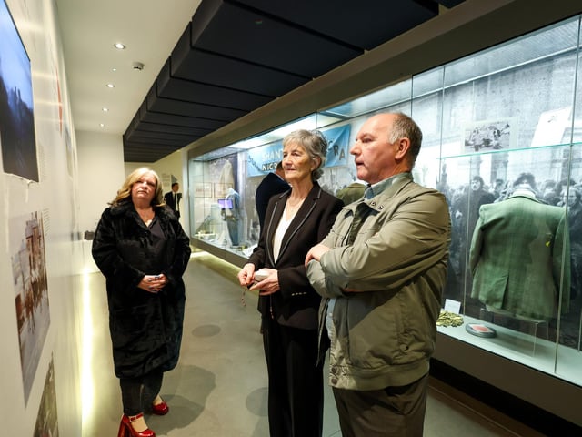 President Connolly at the The Museum Of Free Derry with Chair, Tony Doherty. Pic Tony Maxwell / Maxwells