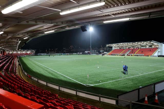 PITCH PROBLEMS . . . A view of the Ryan McBride Brandywell Stadium
