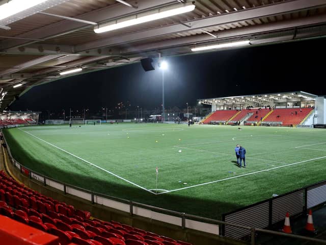 PITCH PROBLEMS . . .  A view of the Ryan McBride Brandywell Stadium