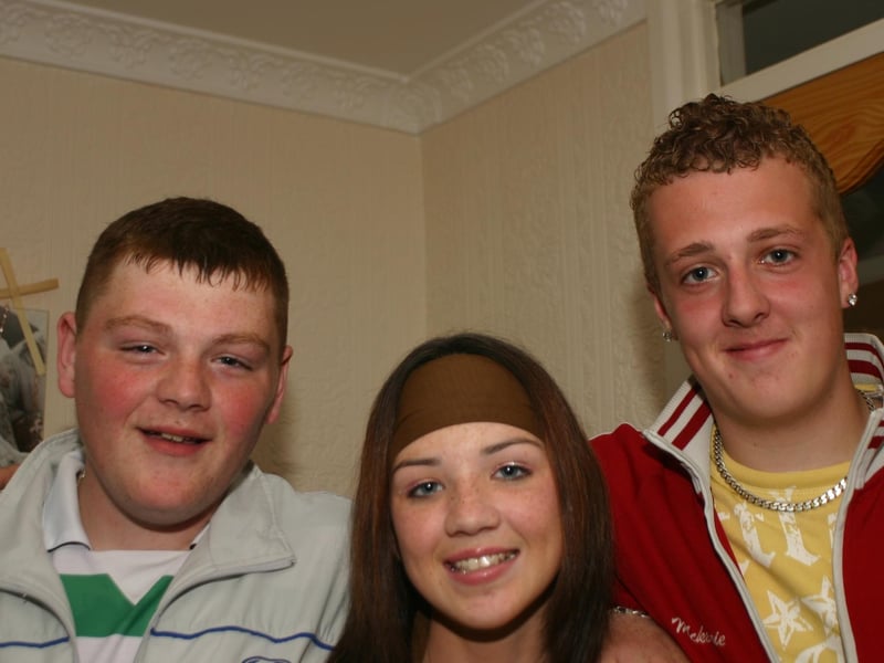 Lamio with Ciarian and Christopher at her party 6939 dd : Parties in Derry in July 2005.